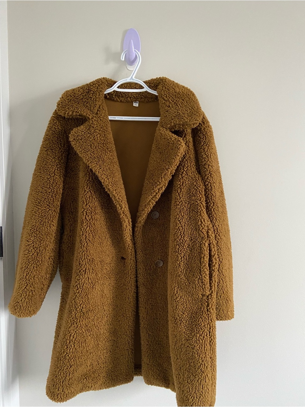 Uniqlo Brown Teddy Coat - Chestnut Faux Shearling